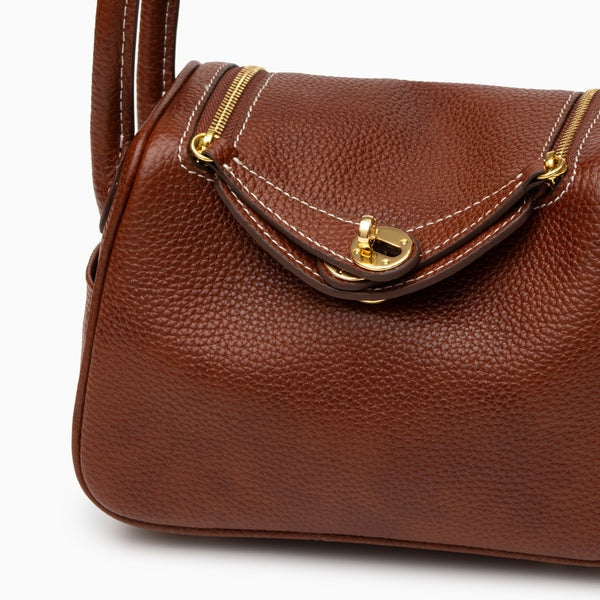 Allurbag Women's Brown Pebble Leather Mini Shoulder Bag