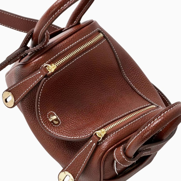 Allurbag Women's Brown Pebble Leather Mini Shoulder Bag