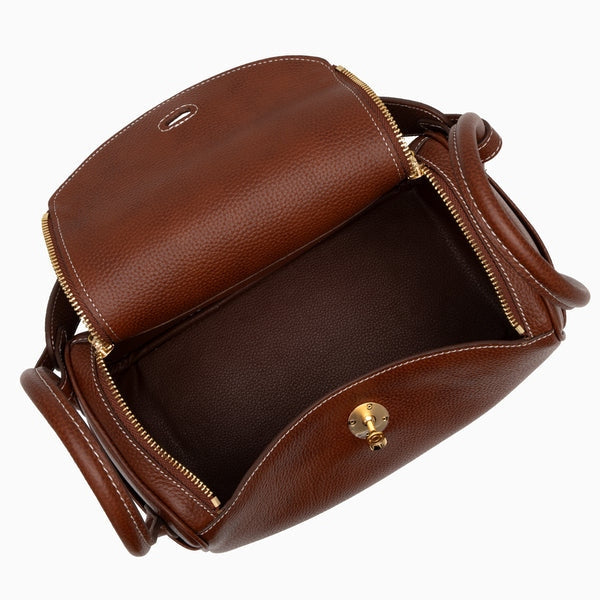 Allurbag Women's Brown Pebble Leather Mini Shoulder Bag
