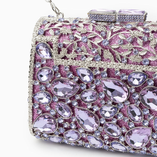 Allurbag Women's Pink Crystal Box Clutch Bag