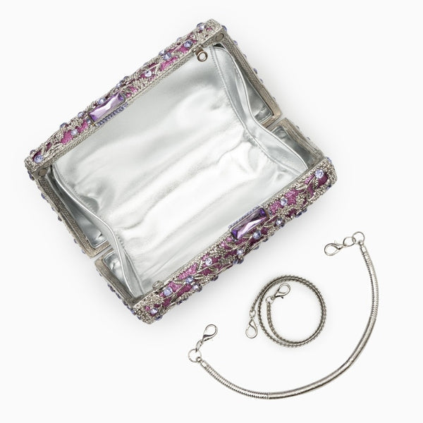 Allurbag Women's Pink Crystal Box Clutch Bag