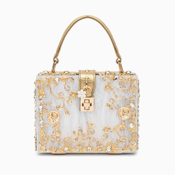 Allurbag Women's White Floral Box Handbag